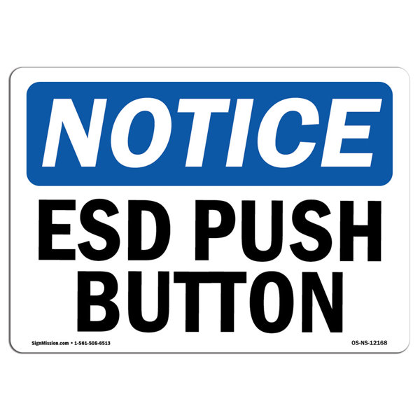 SignMission ESD Push Button Sign Wayfair